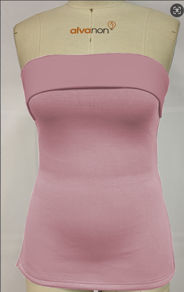 Women's tight-fitting turned-up bandeau top