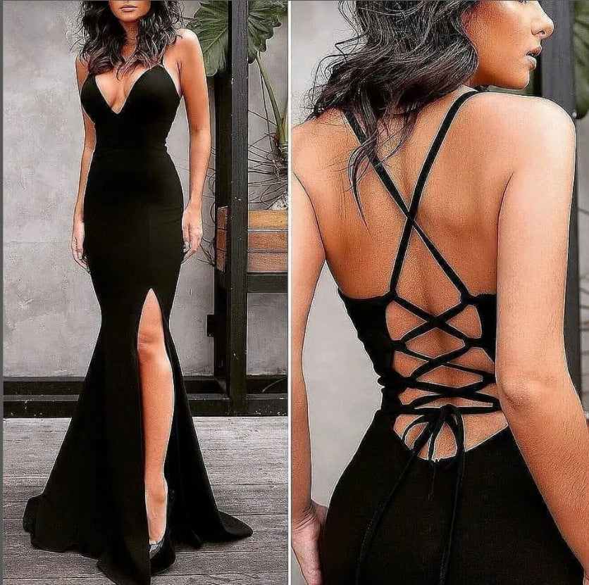 Solid Color Loose Fit Sexy Slit Thigh Camouflage Dress