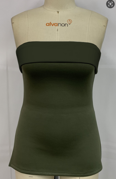 Women's tight-fitting turned-up bandeau top