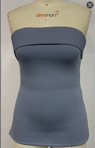 Women's tight-fitting turned-up bandeau top
