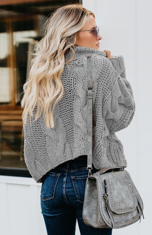 Women's Thick Knit Turtleneck Pullover Sweater