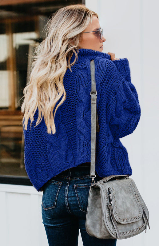 Women's Thick Knit Turtleneck Pullover Sweater