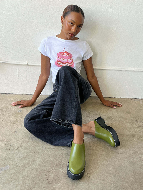 Women's graphic fruit print Y2K short T-shirt