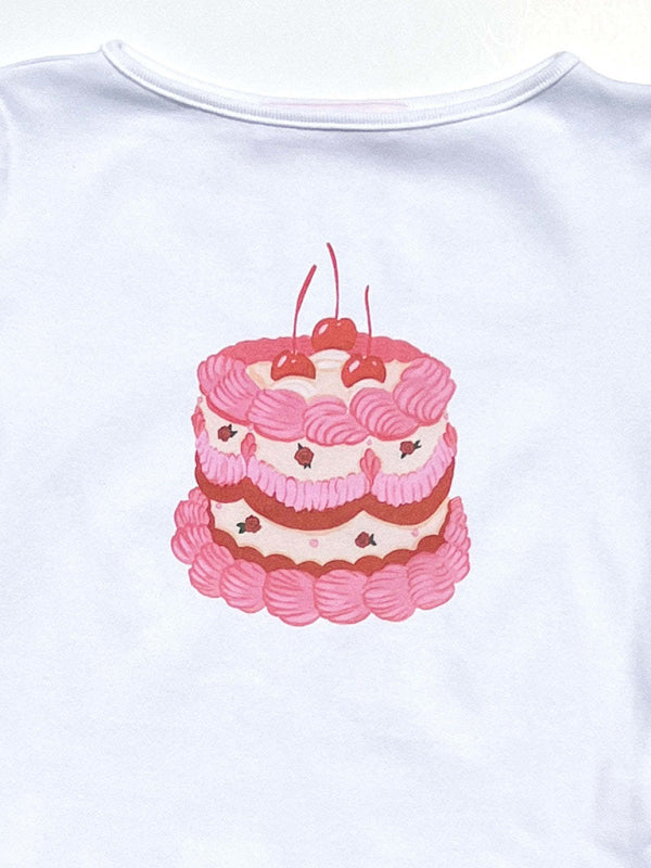 Women's graphic fruit print Y2K short T-shirt