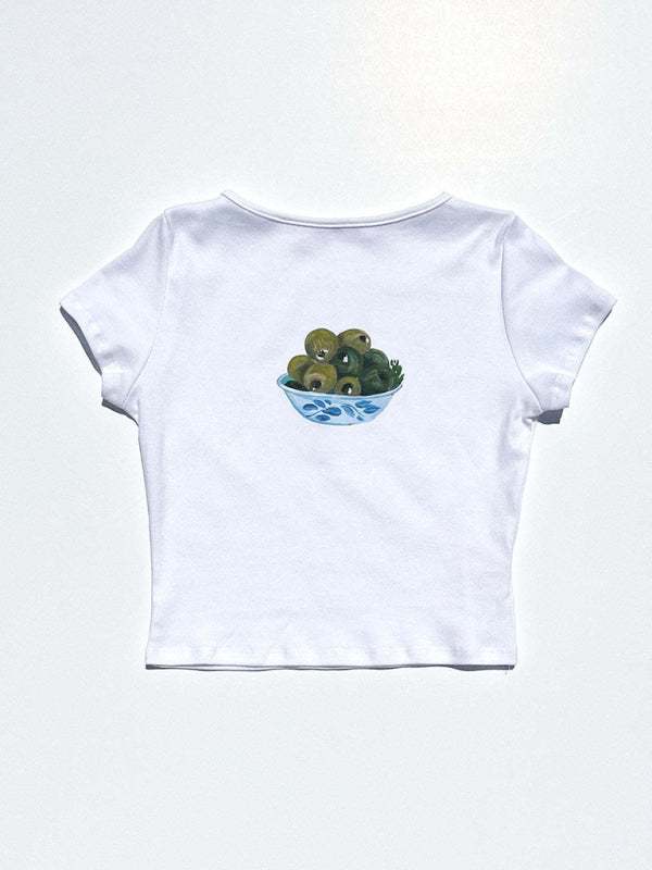 Women's graphic fruit print Y2K short T-shirt