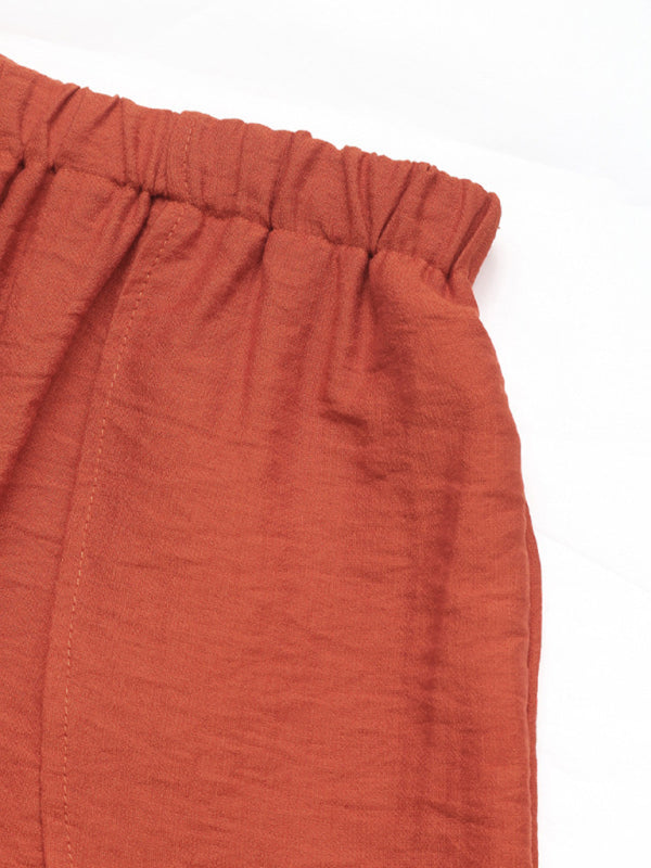 New casual ruffle suit bow tie shirt shorts two-piece suit