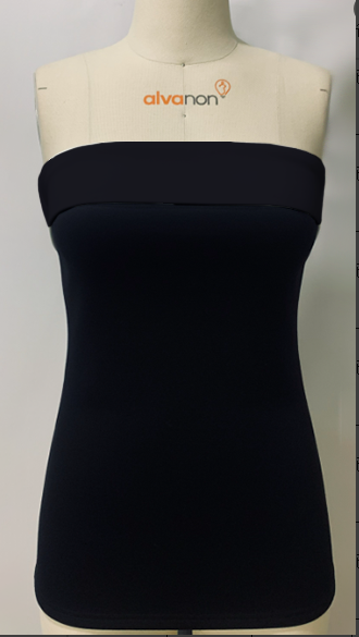 Women's tight-fitting turned-up bandeau top