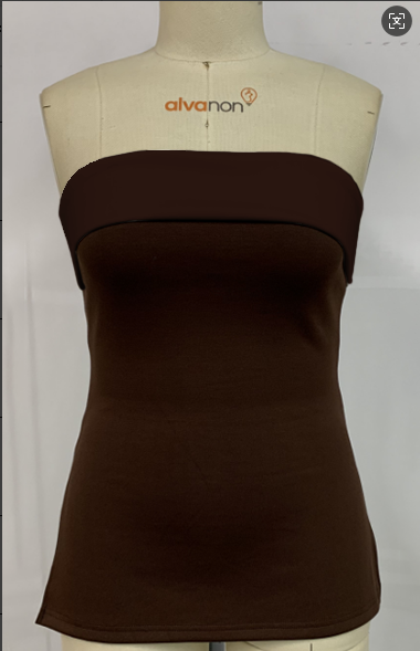 Women's tight-fitting turned-up bandeau top