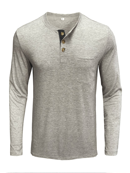 Men's long-sleeved t-shirt foreign trade t-shirt solid color  bottoming shirt
