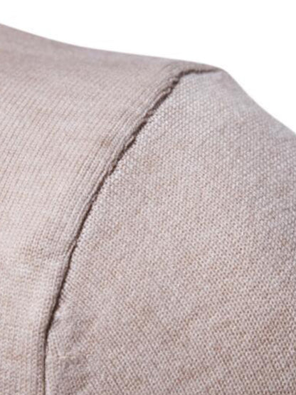 Lapel collar all-match wool men's thick bottoming knitted sweater