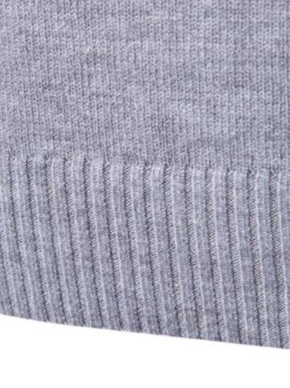 Lapel collar all-match wool men's thick bottoming knitted sweater