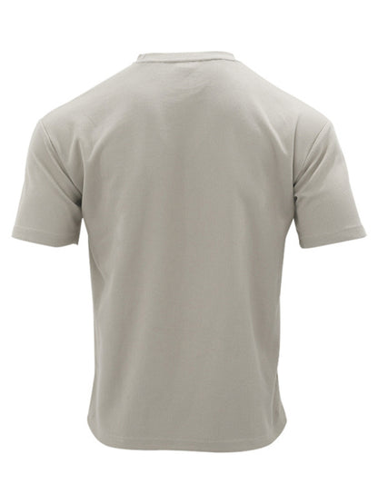 Men's new casual solid color shorts short sleeve suit