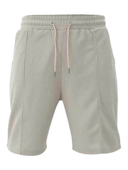 Men's new casual solid color shorts short sleeve suit
