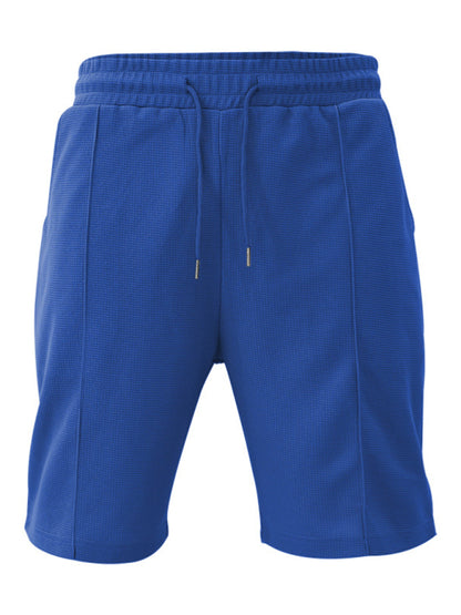 Men's new casual solid color shorts short sleeve suit
