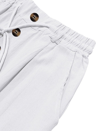 Men's breathable linen loose casual trousers