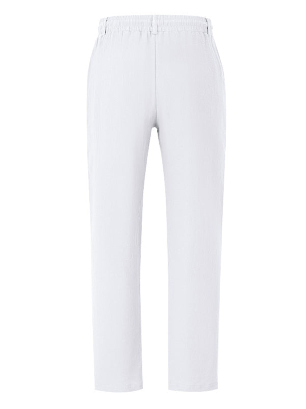 Men's breathable linen loose casual trousers