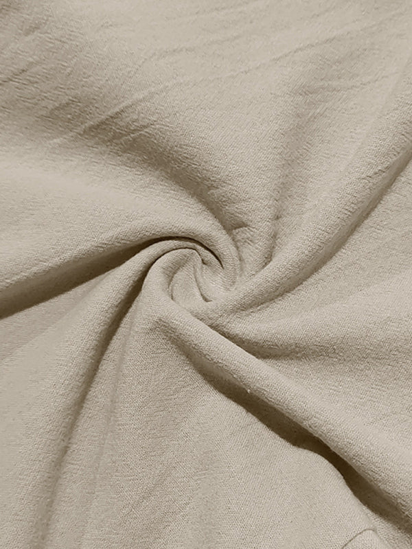 Men's light khaki breathable linen loose casual trousers