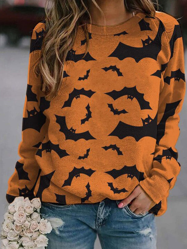 Women's Bat Print Raglan Knit Top