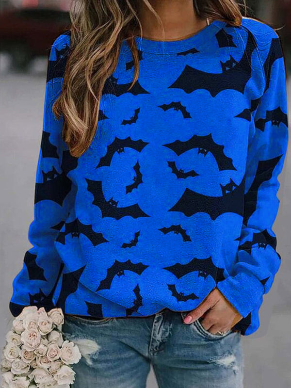 Women's Bat Print Raglan Knit Top