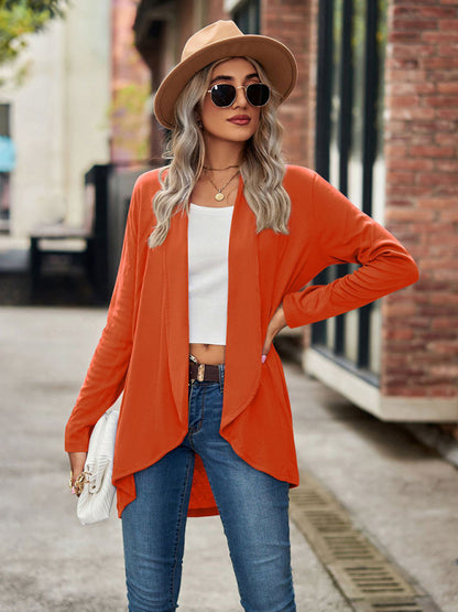 New Long Sleeve Solid Color Loose Cardigan Top Knitted Jacket