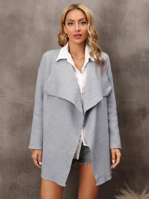 New women's long section personality fashion temperament OL Tongle knitted coat