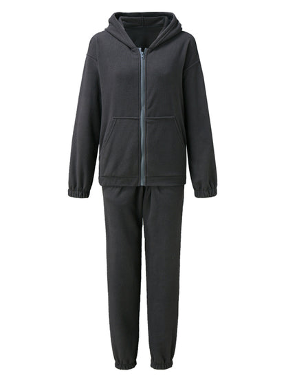 Leisure Knit Two-Piece Hooded Pants Set