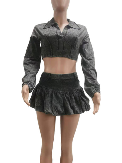 New Fashion Women's Distressed Skirt Set (with Safety Pants Inside)