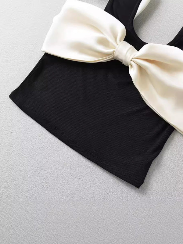 New Fashionable and Versatile Casual Bowknot Vest Top