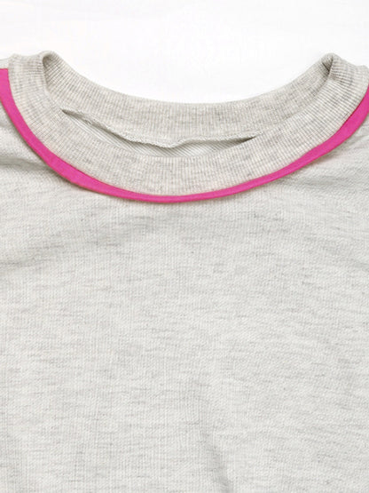 New style round neck contrast color loose sweatshirt